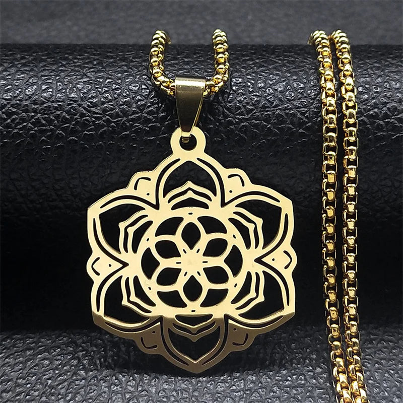 Buddhism Meditation Buddha Yoga Pendant Necklace Stainless Steel Tree of Life Buddhist Chakras Reiki Chain Jewelry Collar