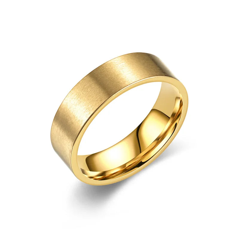 Classic Matte Flat Band Ring 6mm — Stainless Steel