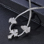 Cross Tennis Necklace Iced Out 5A CZ