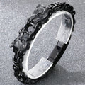 Double Wolf Head Link Chain Bracelet for Man 316L Stainless Steel Biker Charm Bracelets Vintage Punk Motorcycle Viking