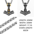 Original Viking Stainless Steel Thor Hammer Multiple Styles Domineering Unisex Necklace Pendant Boyfriend Gift