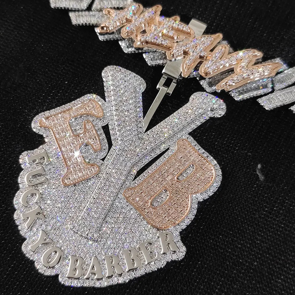 Iced Out Letter Pendant Necklace Name