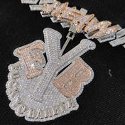 Personalized Iced Out Letter Pendant Necklace Name