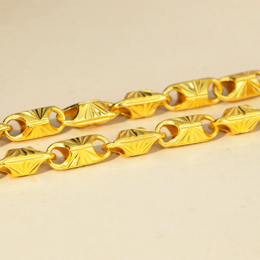 New luxury real gold jewelry 24k certifid square necklace men's elegant simple clavicle chain gifts for boyfriend