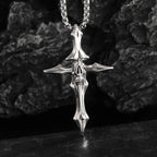 Catholic Jesus Cross Stainless Steel Pendant Necklace for Men Women Vintage Christian Prayer Jewelry