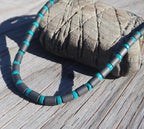 Heishi Turquoise Hematite Onyx Stone Necklace — Zinc Alloy