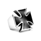 Classic Vintage Iron Cross Shape Ring Men Boy Stainless Steel Cool Motor Biker Ring Party Jewelry Amulet Gift Dropshipping Store