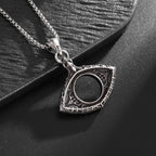 Vintage Hollow Devil's Eye Pendant Necklace Men Women Punk Hip Hop Cycling Jewelry Gift