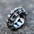 2023 NEW Men's 316L stainless steel rings Unique Skull ring Vintage Aegishjalmur PUNK Jewelry Gifts free shipping