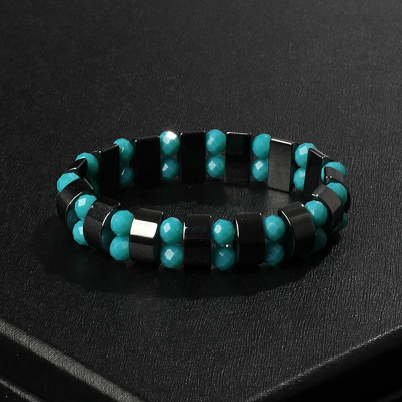 Fashion Wave Hematite Magnetic Bracelet Men Original Beaded Hematite Energy Bracelets for Women Positive Energy Jewelry