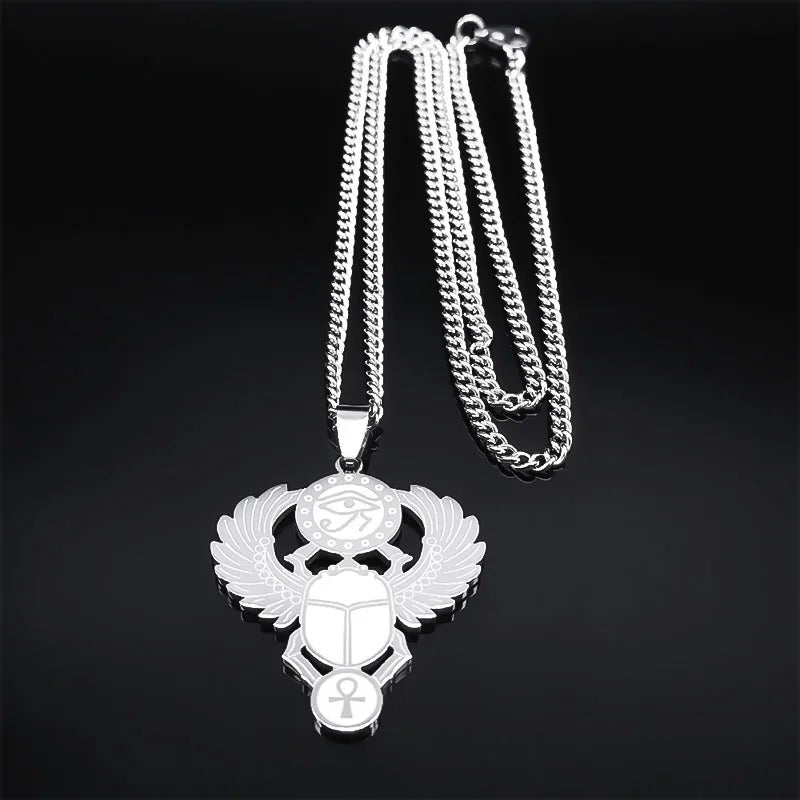 Eye of Horus Ankh Pendant — Stainless