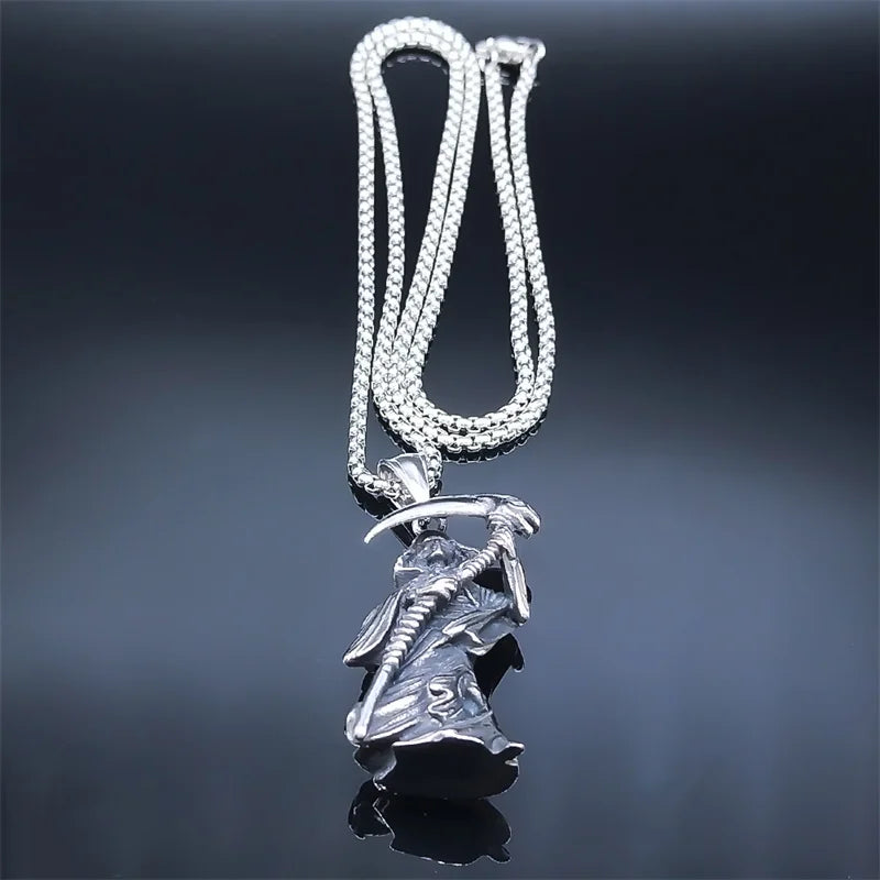 Antique Skull Pendant Necklace — Stainless Steel