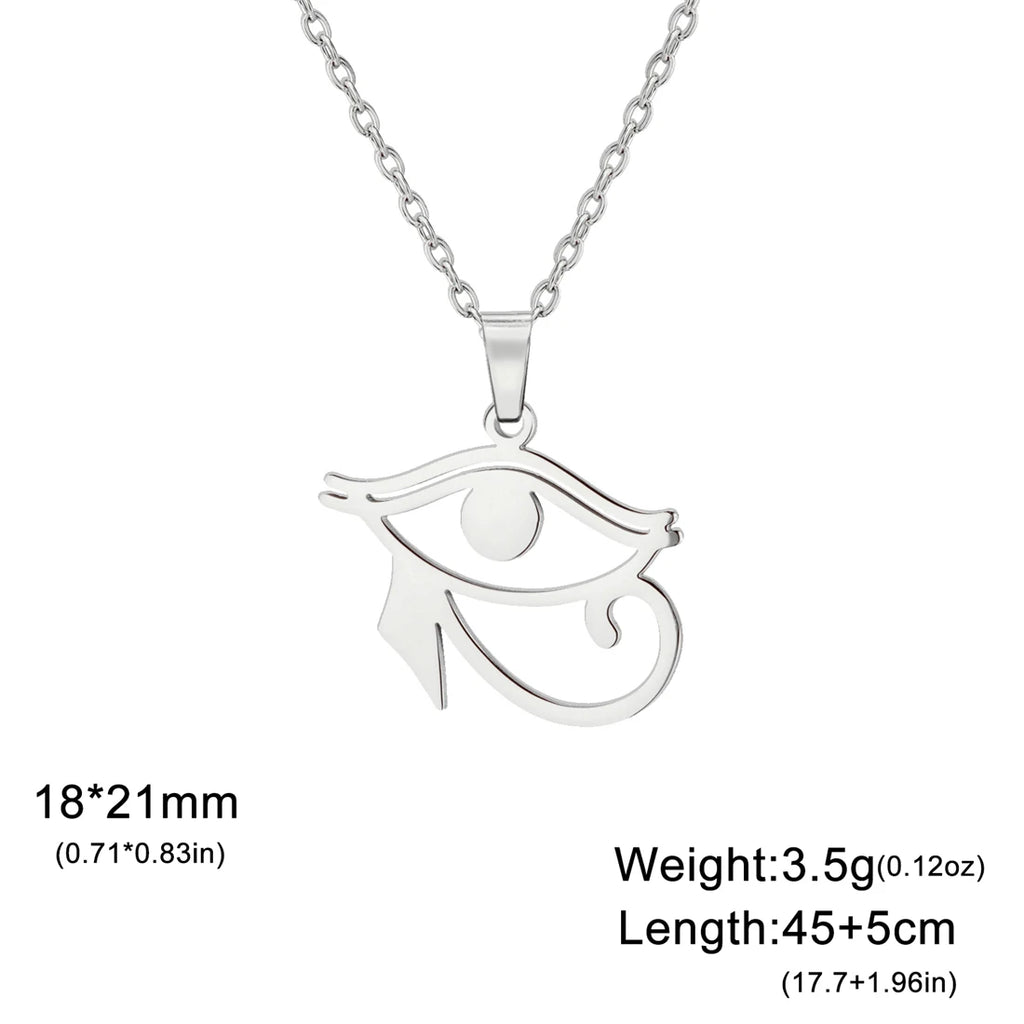 Eye of Horus & Anubis Talisman Pendant Necklace — Stainless Steel