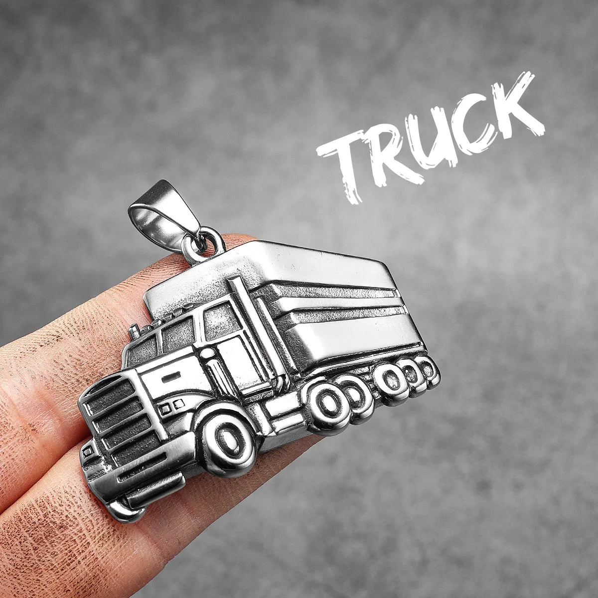 Truck Driver Pendant Necklace — Stainless Steel