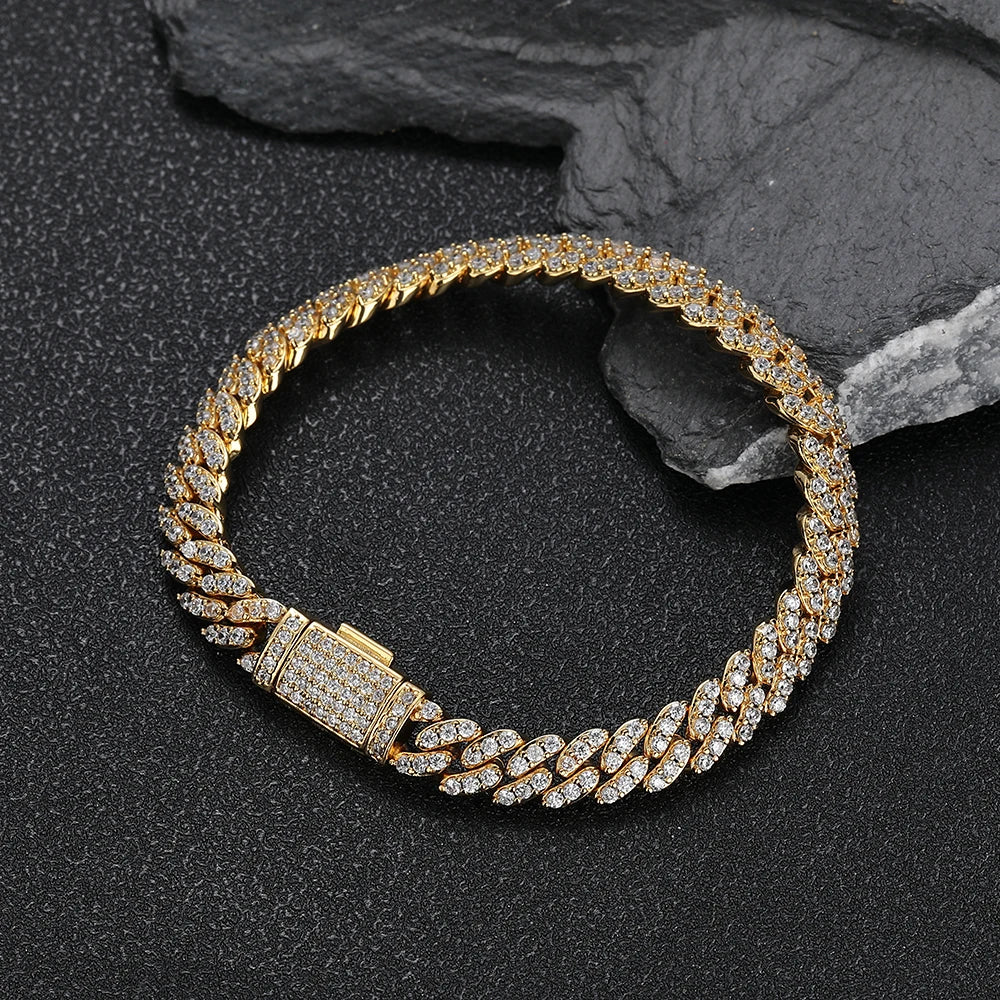 Iced Out Cuban Chain Necklace Stainless Steel 8MM