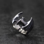 Buyee 925 Sterling Silver Male Big Ring Finger Black Bat Open Ring for Women Men Fashion Animal Punk Fine Jewelry
