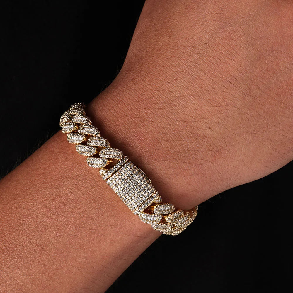 Iced Out Cuban Chain Necklace Stainless Steel 12MM