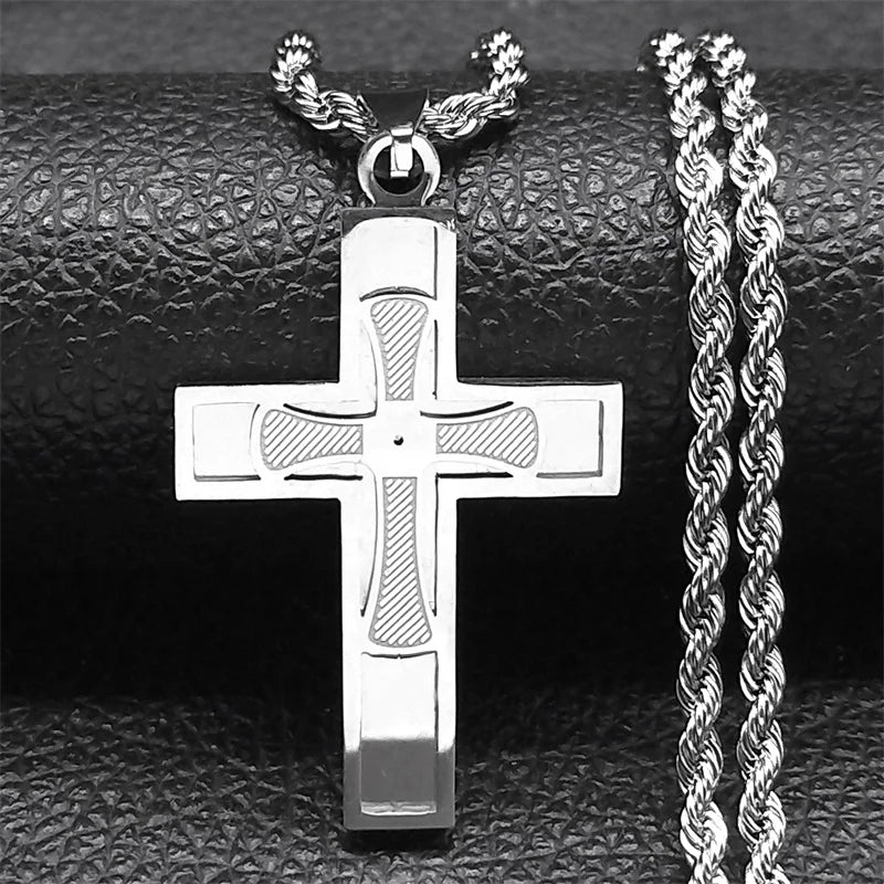 Big Cross Pendant Necklace — Gold