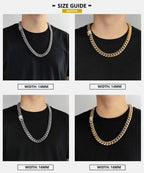 Iced Out Cuban Chain Necklace Stainless Steel 6-16MM