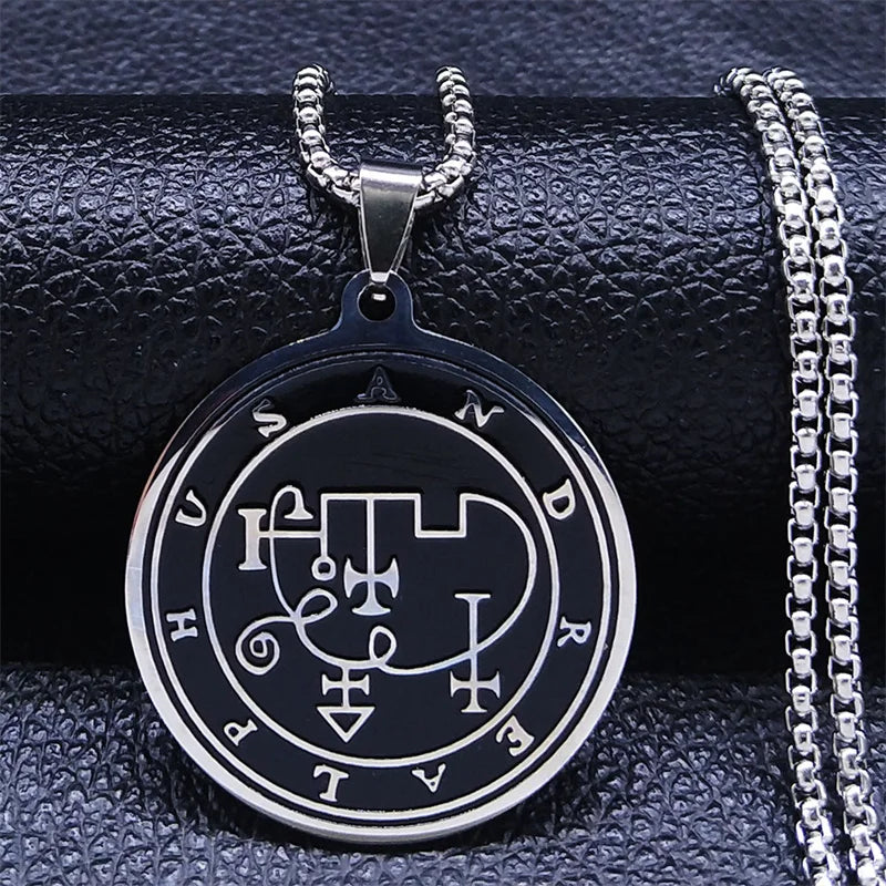 Occult Sigil Silver Pendant Goth Andrealphus Satan