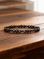 Hematite Stone Bracelet Handmade Woven with Gold color Spacers Cylinder Beads Leather for Energy Protection Reiki Charm Jewelry