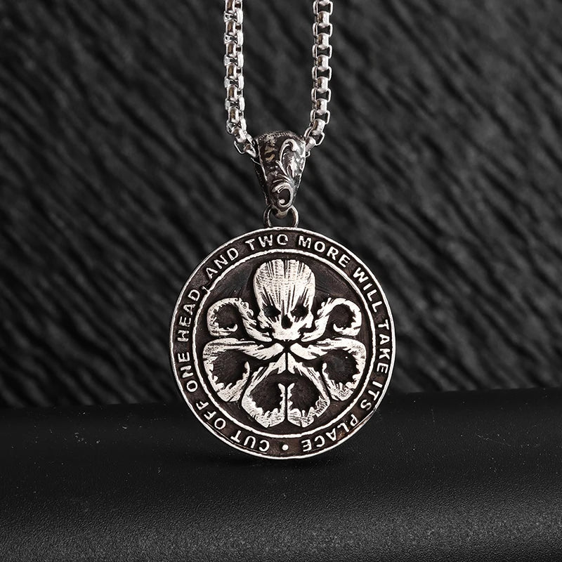 Vintage Cthulhu Mythos Octopus Sea Monster Pendant Necklace for Men Hip Hop Fashion Cool Jewelry Gift