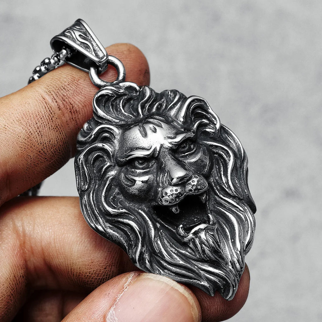 Wild Lion King Pendant Necklace — Stainless Steel