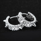 Personality Punk Men Women Hoop Earring Fashion Iced Out Zircon Rivet Hoop Earrings Unisex Hip Hop Earrings Rock Hip Hop Jewelry