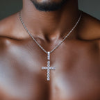 Iced Out Cross Pendant — 925 Silver