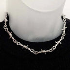 Gothic Barbed Wire Adjustable Cuban Link Bracelet