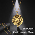 Lion Head Box Chain Pendant — Stainless Steel