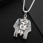 Egyptian Pharaoh Tutankhamun Sculpture Retro Men Alloy Pendant Necklace Hip Hop Rapper Pendants Personality Neck Chain Jewelry
