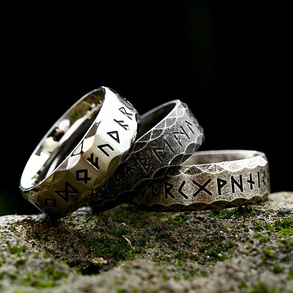 Vintage Viking Stainless Steel Rune Ring Nordic Odin Viking Ring For Men Women Fashion Couple Amulet Jewelry Gift Never Fading