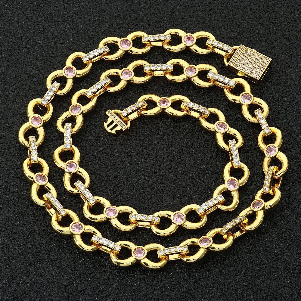 Gold Cuban Chain Necklace Iced Out 12MM CZ