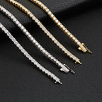 Iced Out CZ Tennis Chain Necklace, 4mm — Copper Alloy