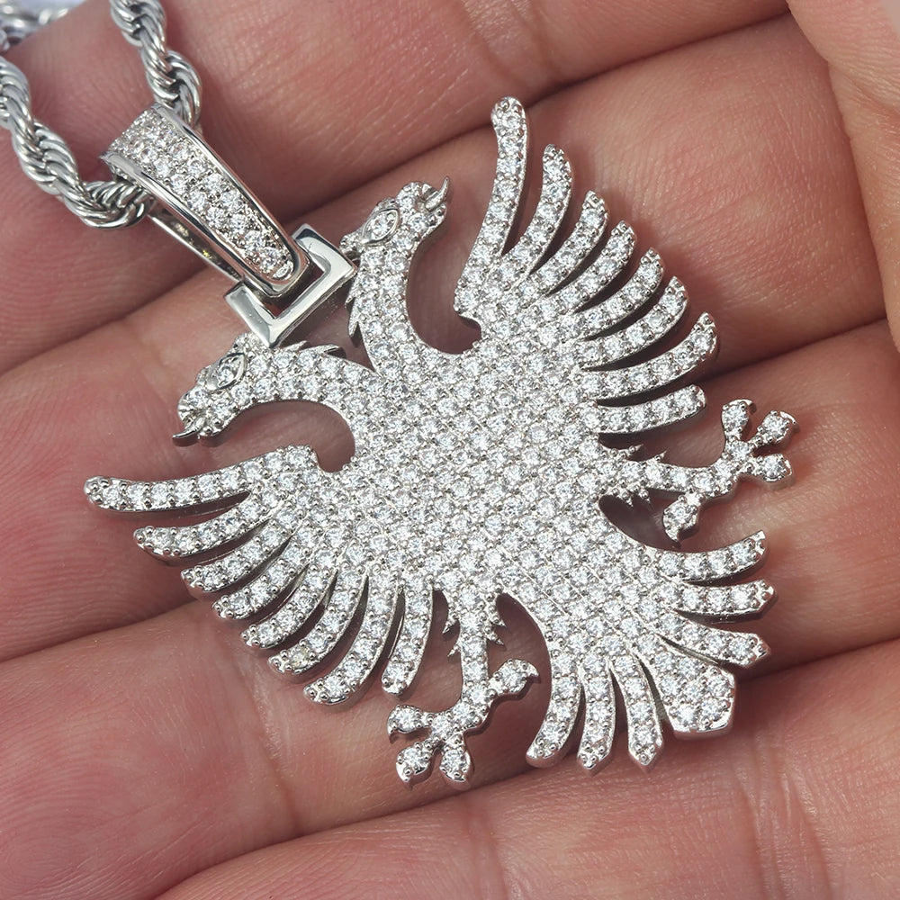 Iced Out Eagle Pendant — 925 Silver