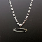 Polished O Pendant Necklace for Men 24in — Stainless Steel