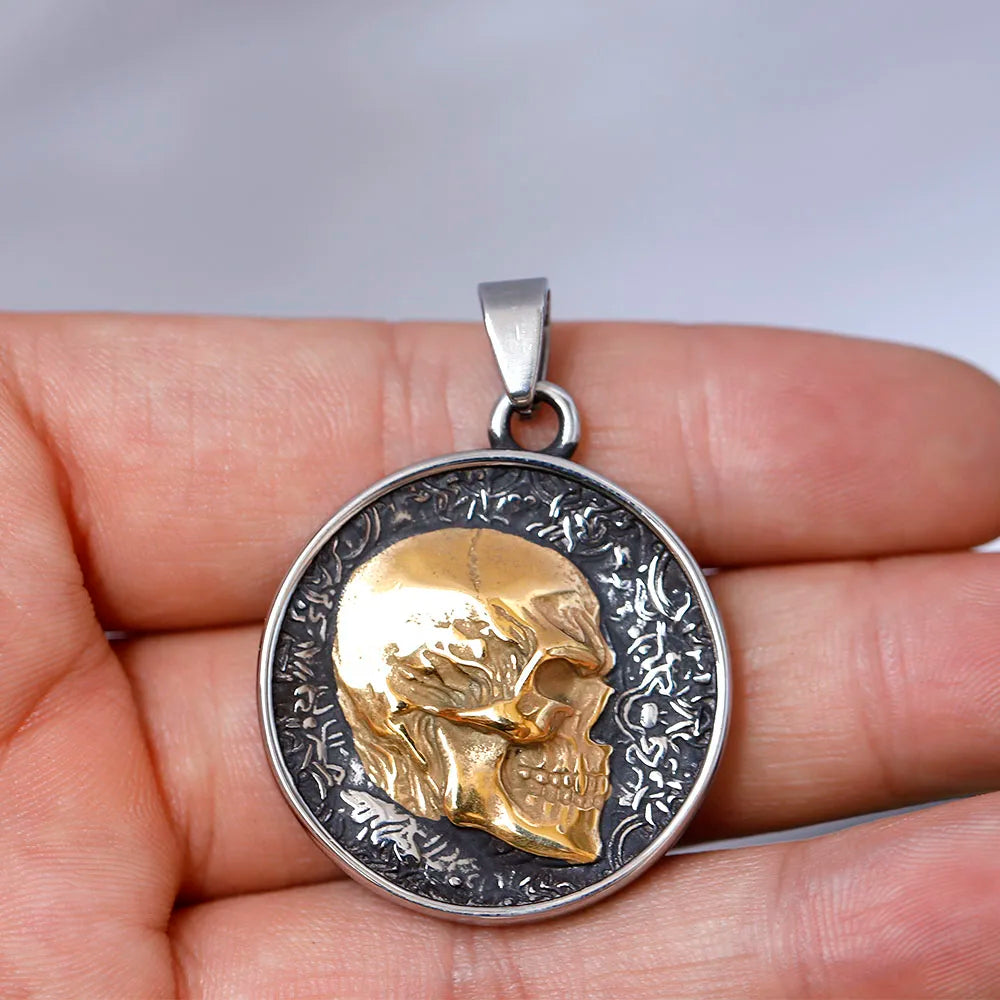 Double-Sided Skeleton Pendant Necklace — Stainless