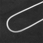 Flat Herringbone Snake Chain Necklace 4mm — Stainless Steel