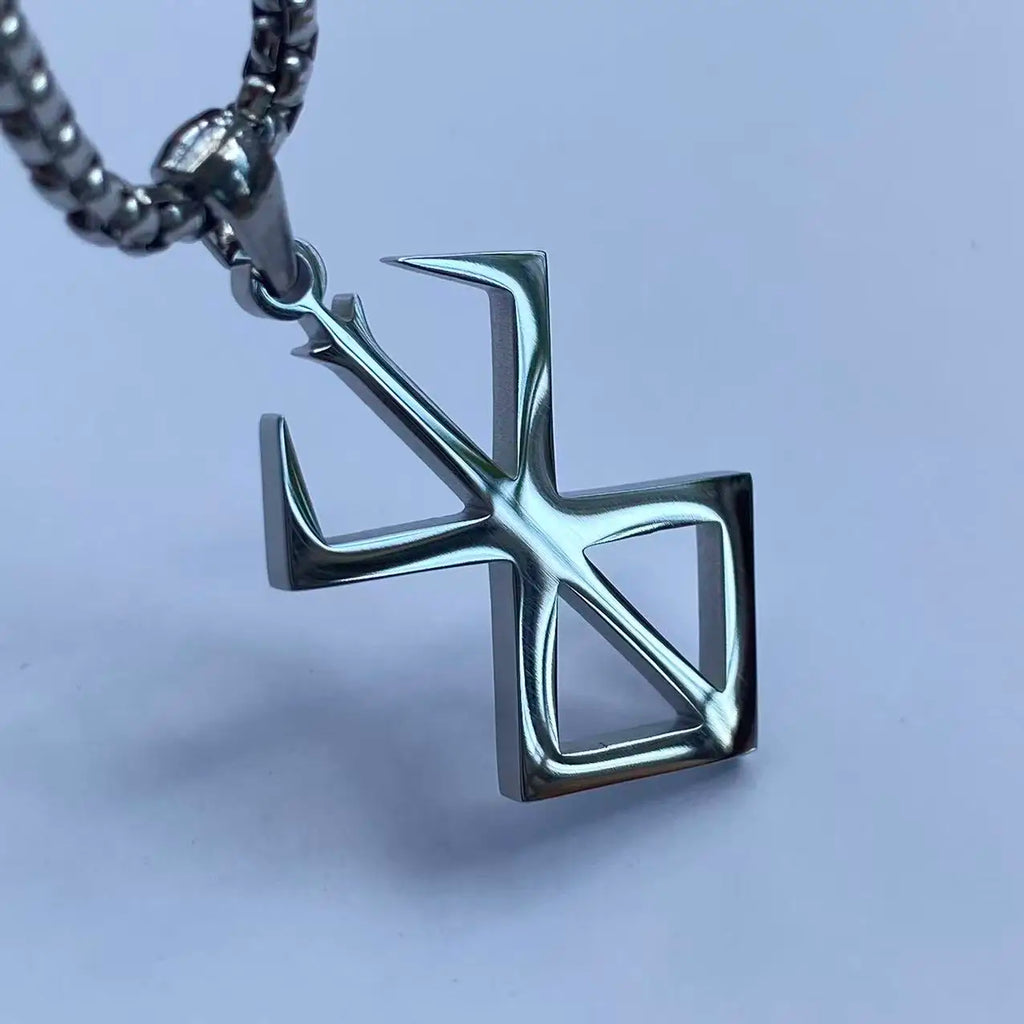 High-quality stainless steel Berserker Rune Symbol Necklace Nordic Logo Steel Emblem Norse Amulet Talisman Sign Necklace Jewelry