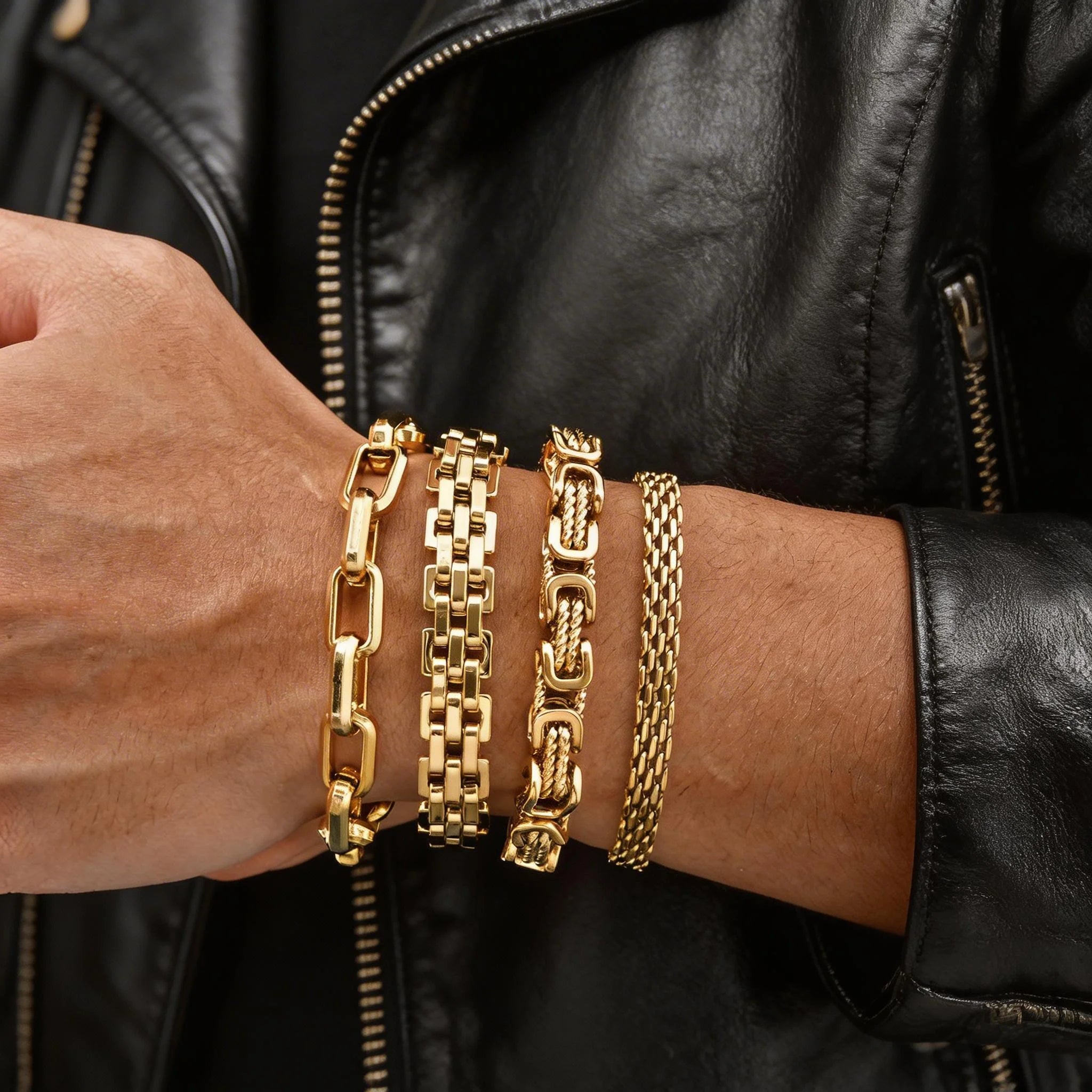 Gold Chunky Chain Bracelet — Stainless Steel