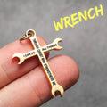 Wrench Cross Pendant Necklace — Stainless Steel