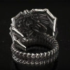 Alien Skeleton Men'S Punk Motorcycle Style Bold Skull Claw Ring Exaggerated Trendy Finger Accessory