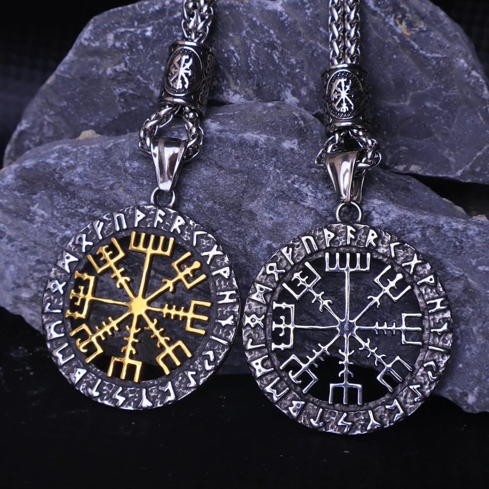 Viking Vegvisir Compass Pendant — Stainless Steel