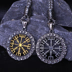 Viking Vegvisir Compass Pendant — Stainless Steel