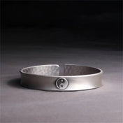 Eight Trigrams Auspicious Clouds Open Bangle Bracelet for Men