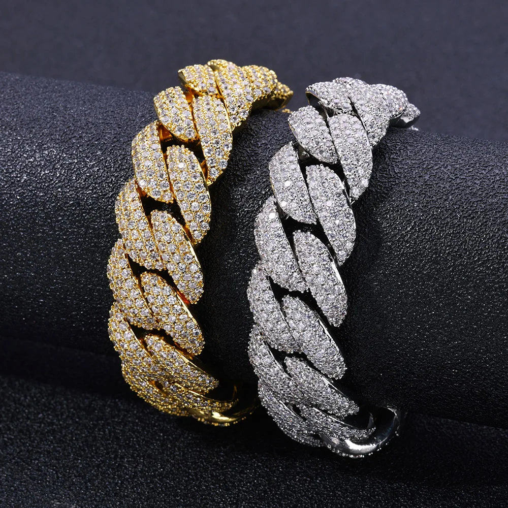 Iced Out Cuban Chain Necklace Stainless Steel 18MM