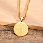 Vnox Men Saint Benedict Medal Necklace, Gold Color Stainless Steel Christian Sacramental Catholic Jewelry Gift,with Box