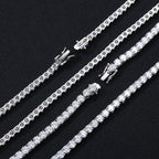 S925 Stering silver D VVS1 Moissanite Tennis Necklace 3/4/5/6mm GRA for Women Man Jewellery Zircon