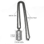 Razor Blade Long Necklace — Black Stainless